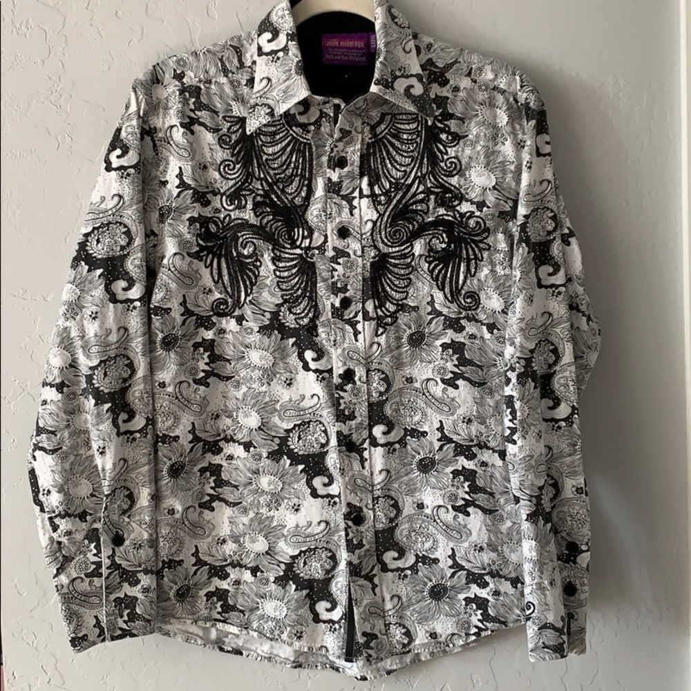 B&W Floral Jimi Hendrix Experience LS Shirt